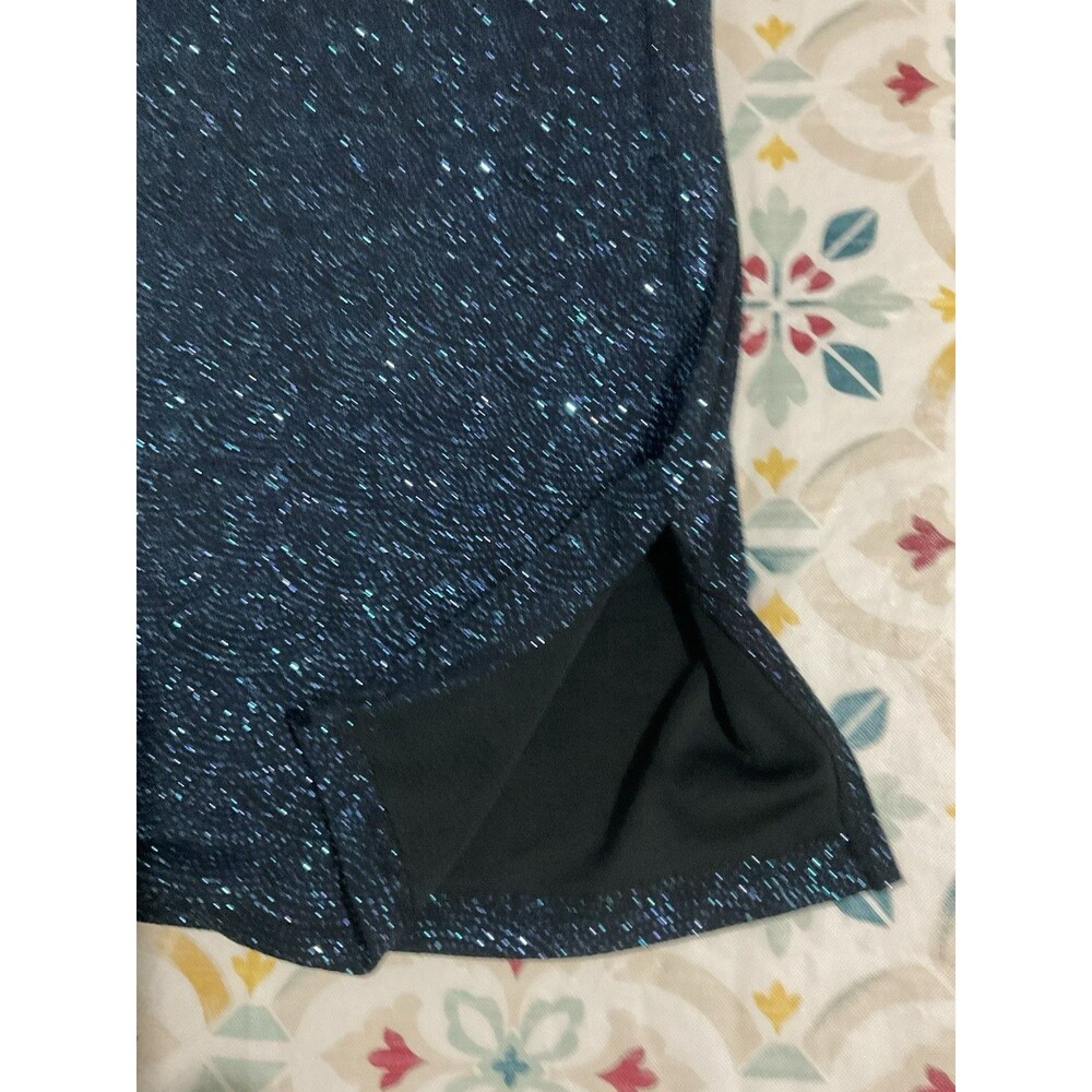 Notations Women’s Sparkle Velour Long Sleeve Top Size 1XLarge COLOR BLUE - Picture 6 of 7